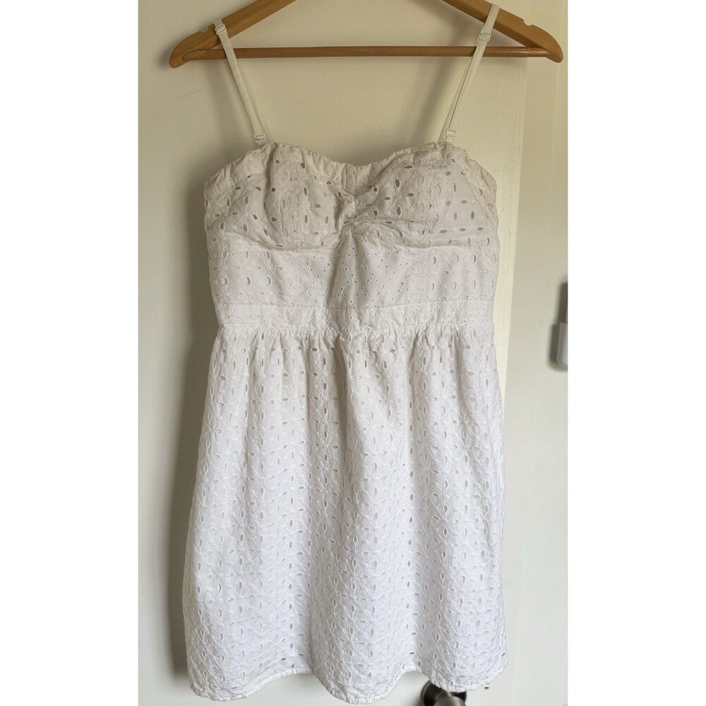 American Eagle Dress Womens Small Crochet Babydoll 90s Y2K Ivory White Sz 8